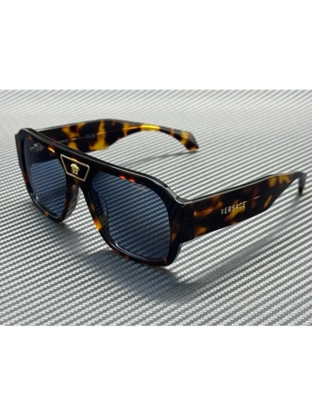 New Versace Men Havana Sunglasses 56-18-145